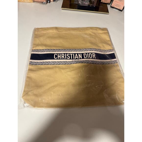 Christian Dior Canvas GWP Tote – Paris Yellow / Blue Stripe - NEW  in Packaging - Picture 2 of 2